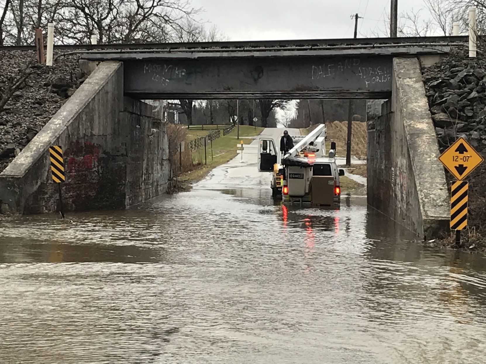 Caught in floodwaters